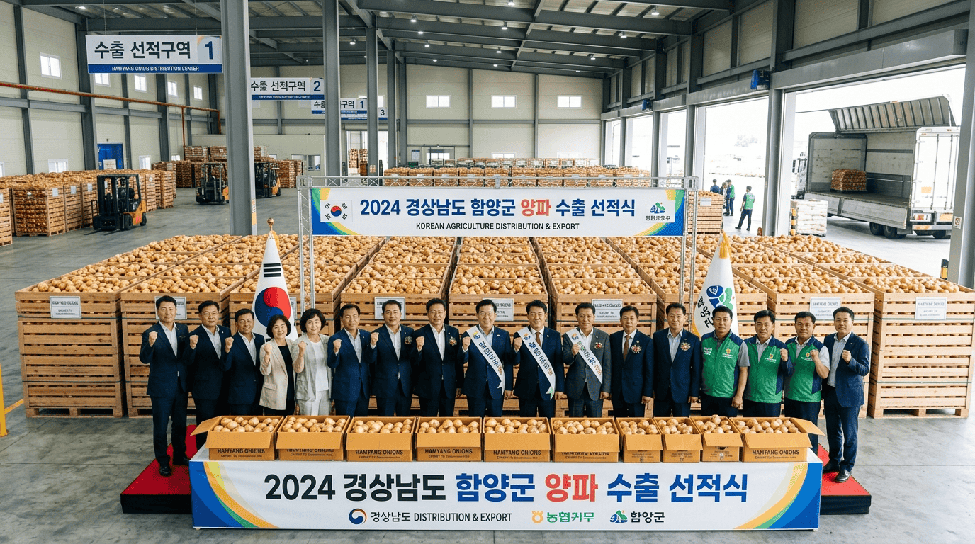 [포토] 함양 양파 대만 수출 선적식