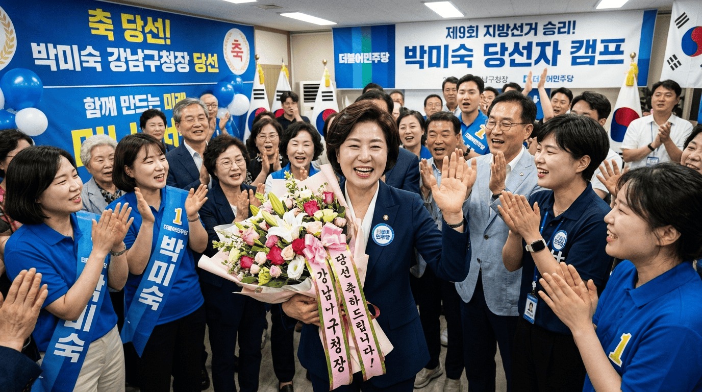 [포토] 이수희 강동구청장 재선 성공